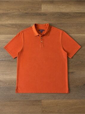 Tommy Bahama Silk Cotton Blend Shirt Men’s XXL Orange Short Sleeve Golf